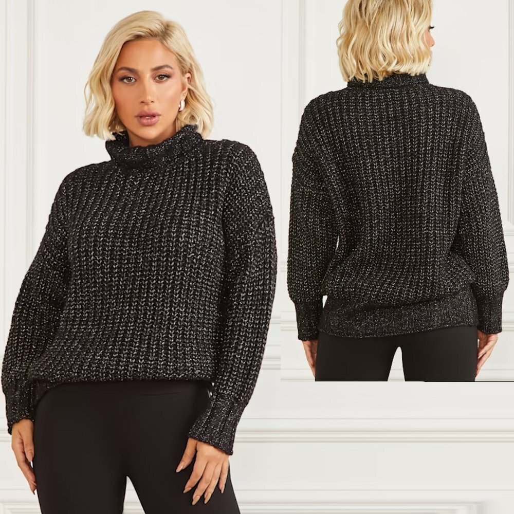 NWT New $170 Guess Marciano Wool Blend Black Made In Italy Sweater Size S